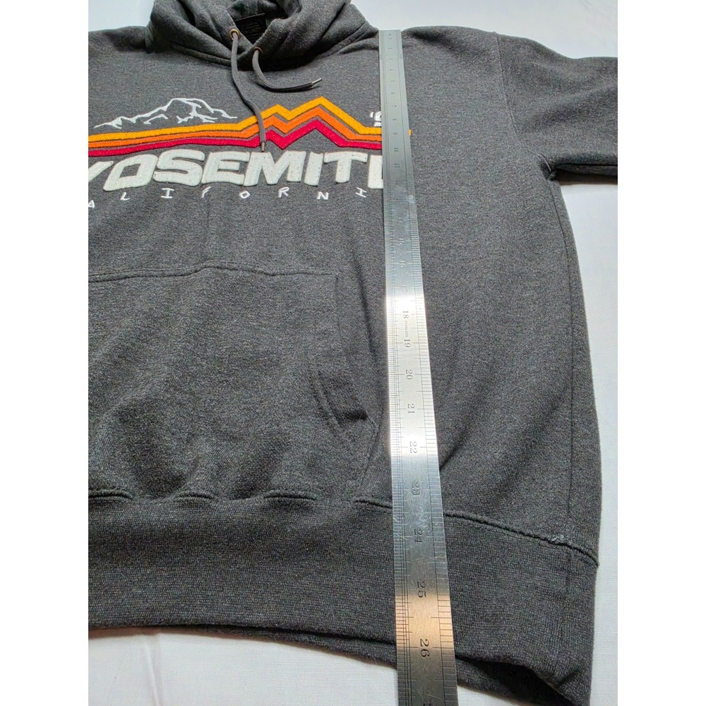 VTG Prairie Mountain Hoodie Men Large Charcoal Gray 90' Yosemite California Logo - Picture 6 of 7